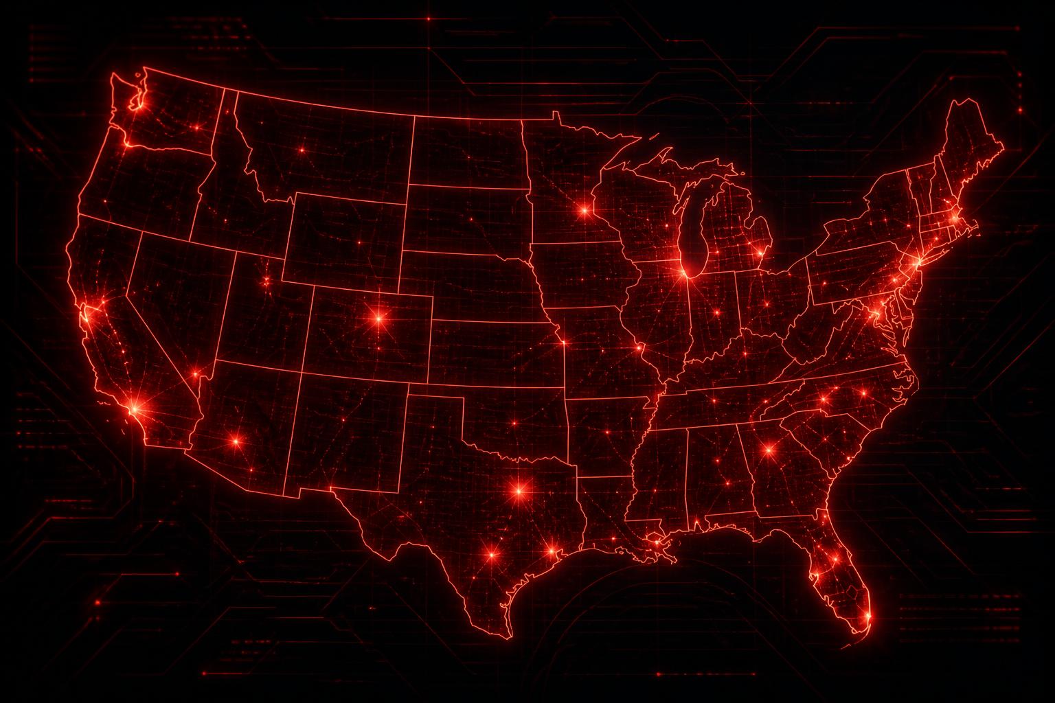 Map of the United States marking future Fight 2 Win academy locations